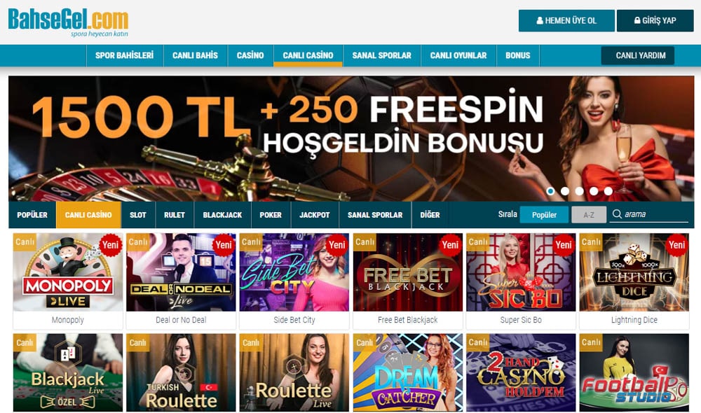 bahsegel canli casino oyunlari nelerdir