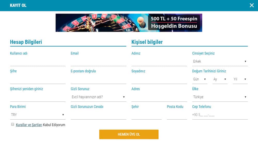 bahsegel uyelik nasil olunur